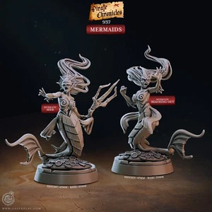 Sirene Miniatur Set Nereide Meerjungfrau Figur für TTRPG's wie D&D 5e - Picture 1 of 14