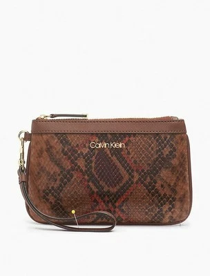 Muñequera para mujer Calvin Klein pitón grande con cremallera-color: nogal Foto 1 de 2