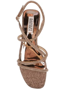 Badgley Mischka Ivie flache Riemchensandalen bronzefarben Größe 7 Einzelhandel 198 $ formell geöffnet - Bild 1 von 6