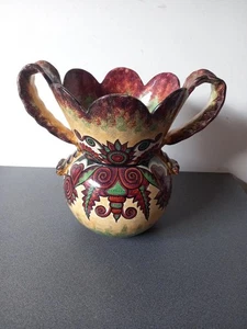 ANCIEN GRAND VASE POT FOUILLEN QUIMPER BRETAGNE Hauteur 30 Cm - Picture 1 of 13