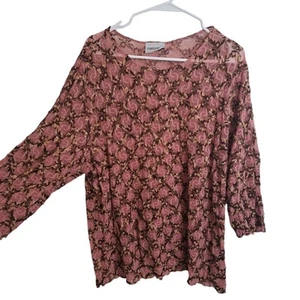 Camicia stravagante fashion bug rosa testurizzata manica 3/4 maglia fairygrunge taglia 3XL - Foto 1 di 6