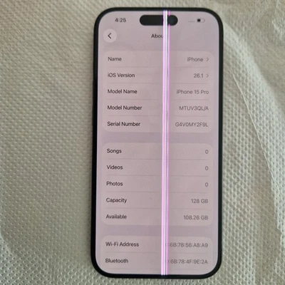 Genuine LCD Screen Apple iPhone 15 pro OEM with lines working - Image 1 of 3