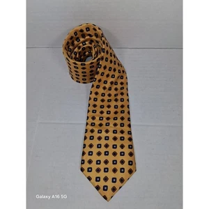 Cremieux Handarbeit Krawatte Herren Gold Blau Blumenmuster Seide Klassisch Krawatte - Bild 1 von 4