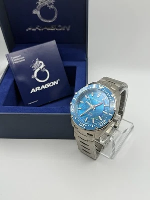 Reloj Aragón 50mm Virtuoso Miyota 9015 Titanio Azul MOP Bisel Cerámico Foto 1 de 4