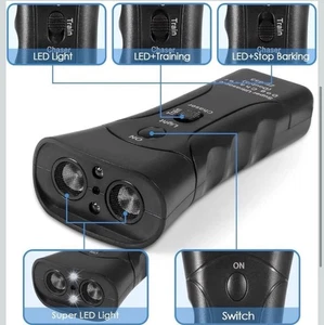 Dispositivo de control ultrasónico LED repelente antiladridos para perros mascotas detener el entrenamiento de ladridos - Imagen 1 de 22