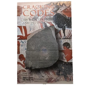 Vintage poster BRITISH MUSEUM EXHIBITION Rosetta Stone Cracking Codes 1999 2000 - Picture 1 of 1