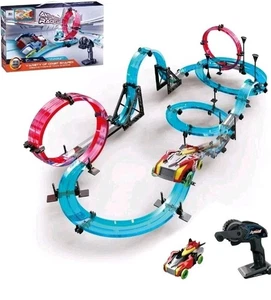 Slot Car Race Track Sets for Kids 6 + Magnets On Car Bottom,  Build Loop Track - Picture 1 of 13