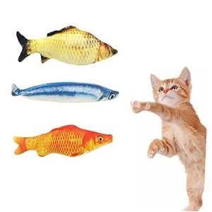 Catnip Toys 3 Packs, Cotton Filled Interactive Cat Fish Toys with Catnip, Cat - Picture 1 of 7