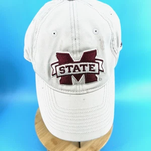 Mütze Kappe Mississippi State MSU Adidas khaki hellbraun weinrot Druckknopflasche Baumwolle Bulldoggen - Bild 1 von 5