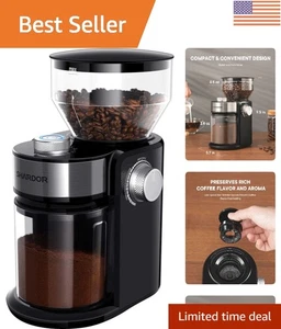Molinillo de café con rebabas eléctrico completamente automático - 16 ajustes y diseño de fácil limpieza - Imagen 1 de 8