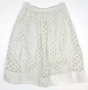 Falda midi para mujer Anthropologie blanca bohemia forrada interior en capas talla 4 - Imagen 1 de 6