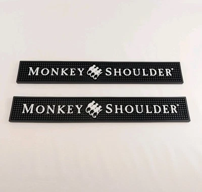 (Lote de 2) Tapete de barra de uísque ombro macaco 24” X 3,5” preto novo - Imagem 1 de 4