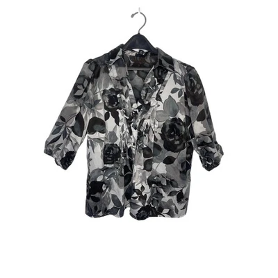 East 5th Mujer 1x Talla Grande Rosa Floral Estampado Satinado Blusa Camisa Top Cómoda Foto 1 de 4