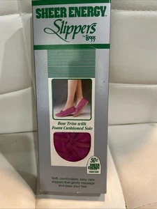 Sheer Energy L'eggs Hausschuhe Medium 6,5 bis 7,5 Neu Vintage 1988 Cerise Pink - Bild 1 von 4