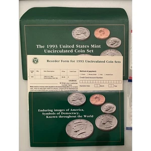 Vintage 1994 P&D U.S. Uncirculated 10-Coin Set in Original Packaging W Docs EUC - Picture 1 of 4