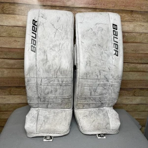 Almohadillas para piernas Bauer Goalie Juniors medianas 28" GSX S20 hockey sobre hielo usadas en excelente estado - Imagen 1 de 23