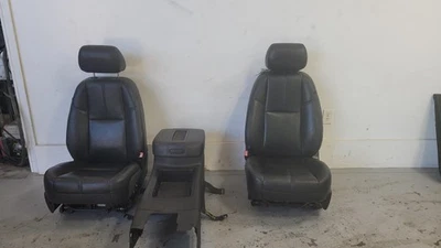 2012-2013 GM 1500 Black Leather Front Row Bucket Seats w/Console **SEE PICS** - Image 1 of 4