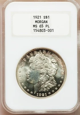 1921 Morgan Silver Dollar NGC MS-65 PL - Image 1 of 2