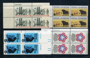 US Stamps MNH - 4 Different Plate Blocks of 4 Scott 1438 1476 1432 1504 Lot30 - Picture 1 of 1
