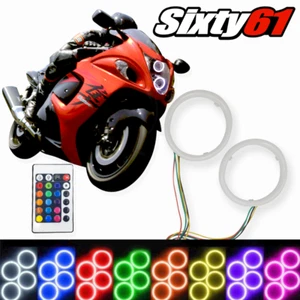 Hayabusa 2008-2020 Multi Color Changing LED Halo Angel Eyes w Remote Suzuki - Picture 1 of 2