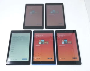 Lot of 5 Working Amazon Kindle Fire HD8 6th - 8th Gen 8" Android Tablets - Picture 1 of 11