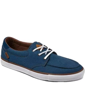 Mens Reef Deckhand 3 Navy Canvas Casual Boat Shoes. Size 8. NWT. RRP $89.99. - Picture 1 of 3