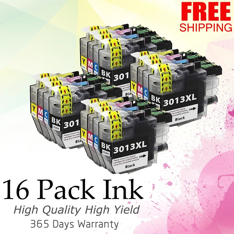 4 SET LC3013XL Ink Cartridges for Brother MFC-J491DW J497DW J690DW 16 PACK - Image 1 of 1