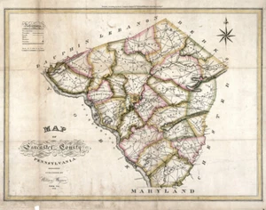 1821 Map of Lancaster County Pa - Picture 1 of 4