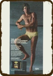 1980 JIM PALMER & Jockey Men's Underwear Vntg-Look DECORATIVE REPLICA METAL SIGN - Picture 1 of 1