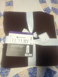 Pantaloni donna Member's Mark XX-L misto cashmere gamba larga marrone scuro 28" cuciture interne - Foto 1 di 6