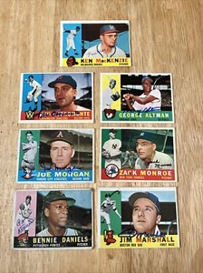 Lot Of 7 Different Autograph Signed 1960 Topps Baseball Cards Vintage Authentic - Picture 1 of 14