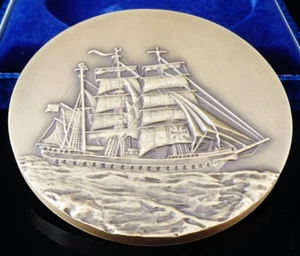 HUGE Portuguese Medallion in Case, NRP Sagres, Navy Ship - Picture 1 of 12