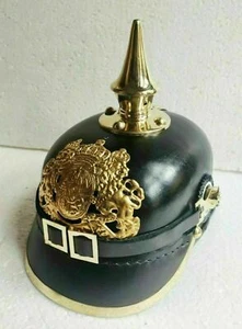 Brass Collectible Armor Pickelhaube Leather WW I&II FR German Helmet Screw Spike - Picture 1 of 5