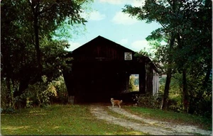 Postcard Pittsford Vermont Old Covered Mead Bridge Vintage Unposted - Bild 1 von 2