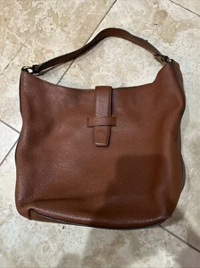 J.Crew brown pebbled bucket purse - Picture 1 of 24