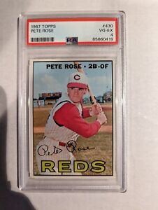 1967 Topps MLB Baseball 430 Pete Rose PSA 4 Cincinnati Reds "Charlie Hustle"