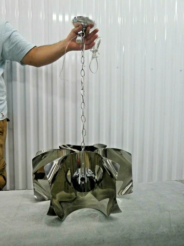 1960'S SPACE AGE SCIOLARI STYLE MOLDED CHROME CHANDELIER Cover