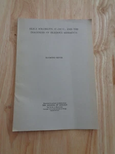 Silica Solubility & Diagenesis of Siliceous Sediments by Raymond Siever SC - Imagen 1 de 1