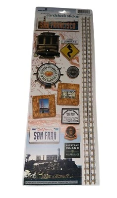 Paper House Cardstock Sticker Sheet San Francisco Themed Made In USA Realistic - Image 1 of 3