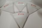 4 Vintage Rare Design Pizza Pie Slice Pottery Plates Dishes Triangle. Heavy Duty