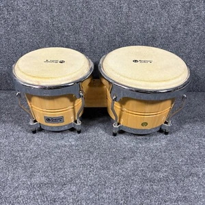 LP Performance Series Wooden Bongos 18” Chrome Natural VGC - Picture 1 of 14