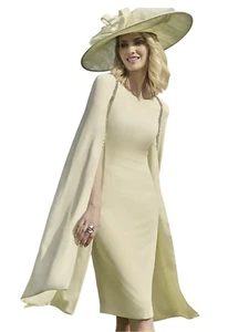 John Charles Lime Cape Sleeve Dress UK14 - Picture 1 of 8