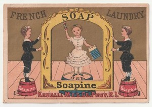 1880s Providence RI~SOAPINE~Soap Advertisement~Circus Scene~Victorian Trade Card