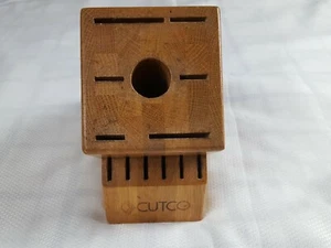 Bloque de cuchillos Cutco de 13 ranuras de roble macizo para 12 cuchillos afilador agujero hecho en EE. UU. - Imagen 1 de 6