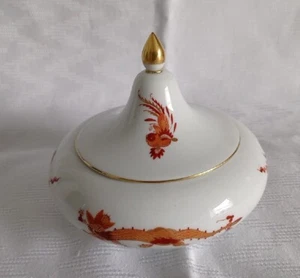 Scatola coperchio drago ricco rosso Meissen Ø 12 cm 1a scelta A23/06 - Foto 1 di 5
