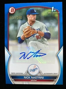 2023 Bowman NICK NASTRINI 1st Rookie #PPA-NN BLUE AUTO #055/150 White Sox RC SP - Picture 1 of 3