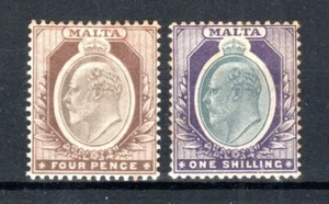 Malta 1904 4D und 1903 1s SG 43-44 MH - Bild 1 von 1
