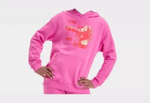 NWT Zion Rootswear Girls Bob Marley Graphic Hoodie Pink Size M - Picture 1 of 3
