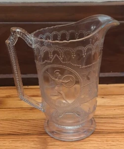 ADAMS römisches Medaillon 8" Krug Minerva viktorianisches Glas antik EAPG 1880er - Bild 1 von 5