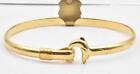 Bracelet bracelet bracelet fermoir avant plaque d'or sur argent sterling 925 crochet dauphin